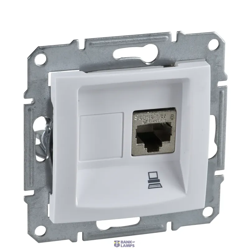 Schneider Electric Socket Outlet Sedna, UTP, RJ45, Cat 5e, White, Without Frame SDN4300121