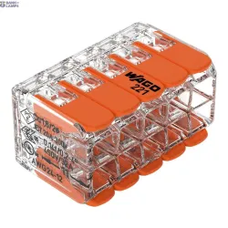 WAGO 221-420 — savienojuma klemme with Levers 10-Conductor, 4 mm², Transparent