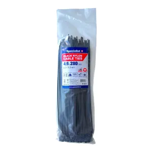 SPECIALIST+ neilona siksna, black, 4.6 x 280 mm, 100 pcs