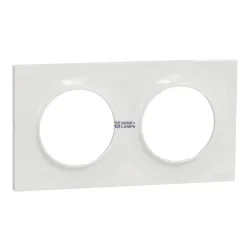 Schneider Electric S520704 — Cover Frame for Domestic Switching Devices , White, Odace Styl - 2 Horizontal Or Vertical Station Plate 71mm O.c.