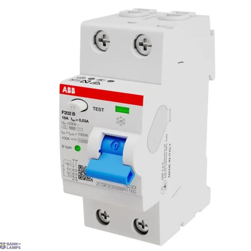 ABB F202 B-16/0.03 Residual Current Circuit Breaker 2P B type 2CSF202568R1160