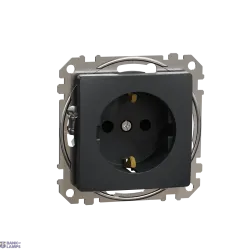 Schneider Electric SDD114021 — rozete Outlet Sedna Design & Elements, Anthracite, Side Earth Shut Screw, Professional