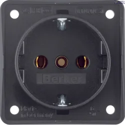 Berker 941852505 — SCHUKO Socket outlet with Screw Terminalsinals, Internal module Inserts, Anthr; anthracite