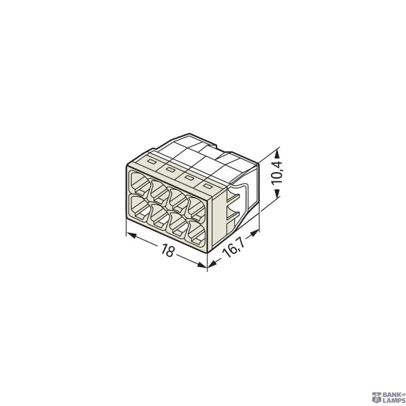 WAGO Push Wire® Splicing Connector 8-Conductor, Max. 2.5 mm² 2273-208