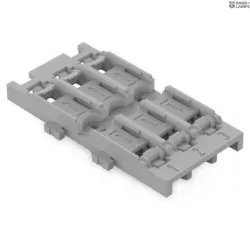 WAGO 221-2533 — Mounting Carrier 3-Way, For Inline savienojuma klemme with Lever, With Snap-In Mounting Foot, Gray