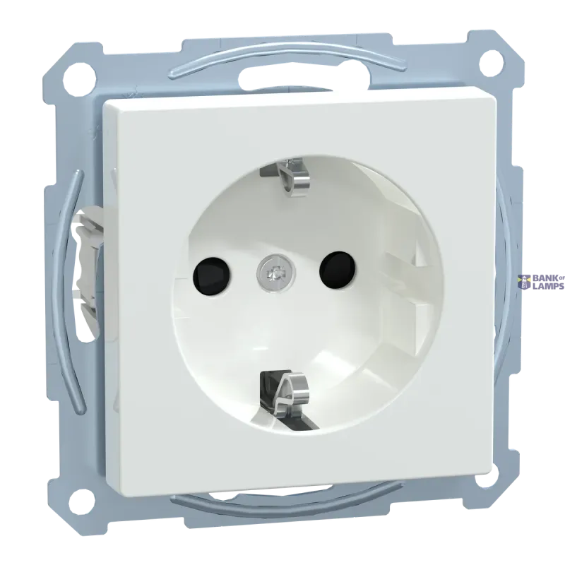 Schneider Electric Socket Outlet Merten System M SCHUKO, White, SCHUKO MTN2300-0325