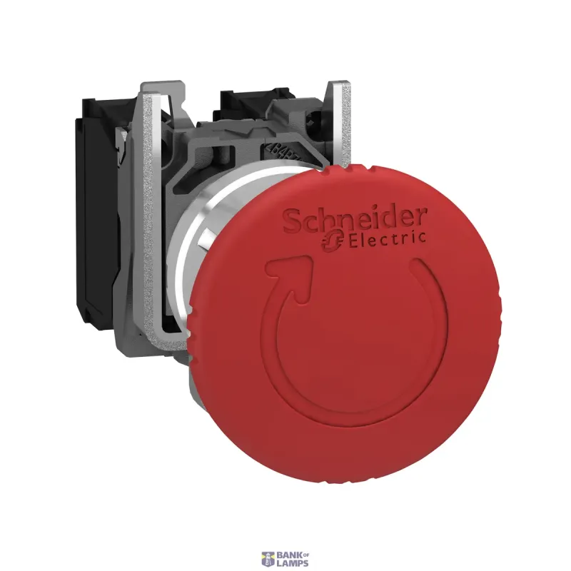 Schneider Electric Emergency Stop Push-Button Harmony XB4, 2NC, 22.5mm, Red XB4BS8444