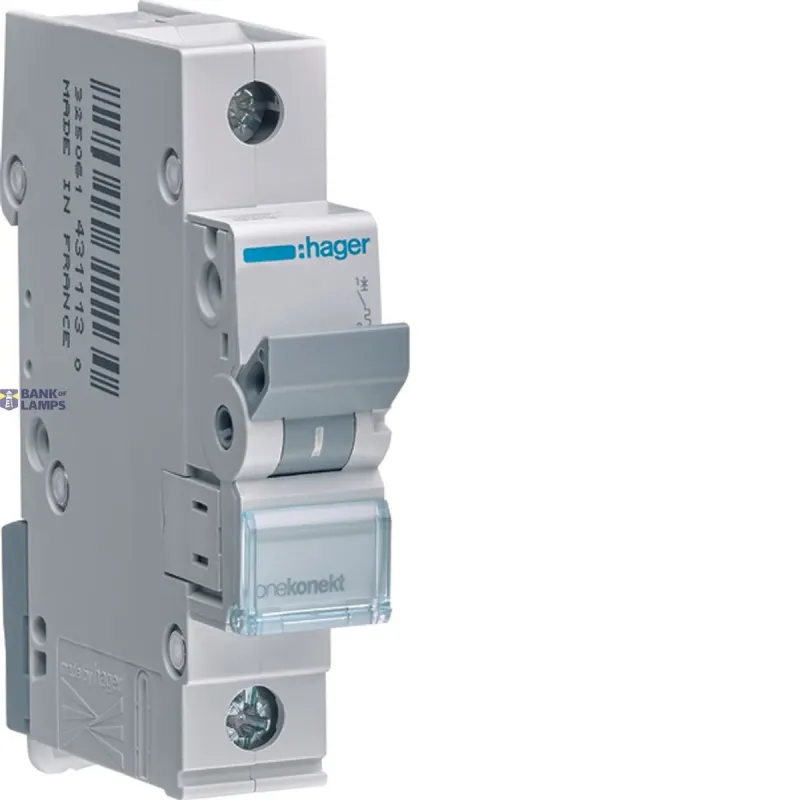 Hager Miniature Circuit Breaker 1P, 6 kA C-2 A, 1M MCN102