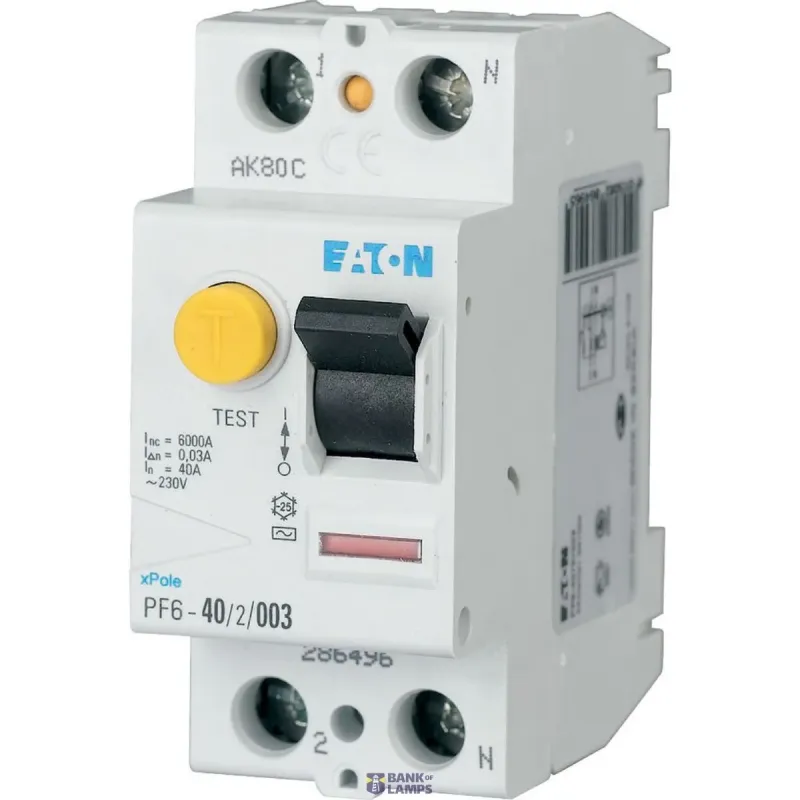 EATON PF6-40/2/003 Residual current circuit breaker (RCCB), 40A 286496