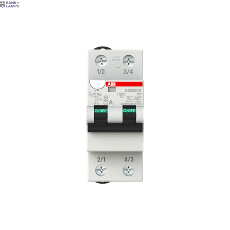 ABB RCBO DS202CR 2P 10A B Curve 30mA Type A 6kA 2CSR752140R1105
