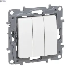 Legrand 764503 — One-Way Switch Niloé 250 V, White, 10 A, IP20, 75.8 mm, 31 mm, 45.5 mm, 3-Gang