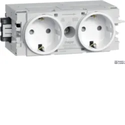 Hager GS20009016 — rozete Outlet 2-gang Wago C-mount traffic white