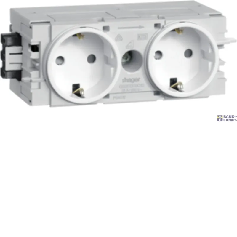 Hager Socket Outlet 2-gang Wago C-mount traffic white GS20009016