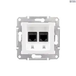 Schneider Electric SDN4400121 — Socket Outlet Sedna, UTP, RJ45, Cat 5e, White, Without Frame, Double Data Outlet - Without