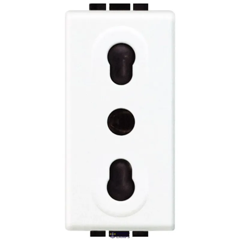 BTicino Socket Outlet 10/16A, 2P+E, 250 V AC, 19mm, 26mm N4180-EU