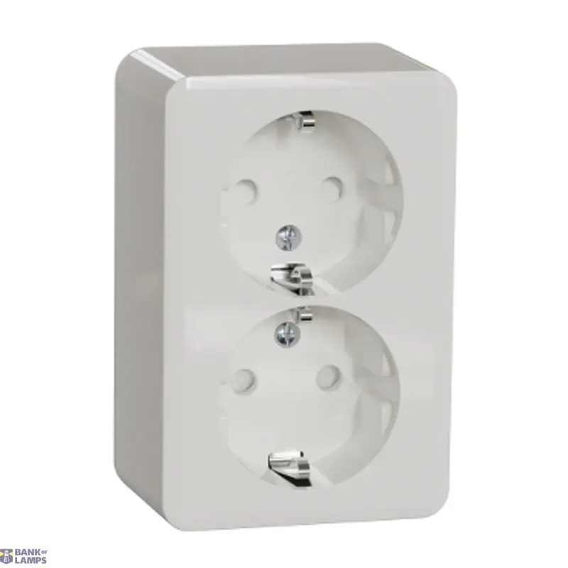 Schneider Electric Socket Outlet Surface-Mounted double, White, Exx Surf WDE015596