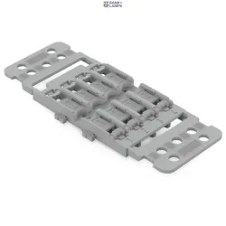 WAGO 221-2514 — Mounting Carrier with Strain Relief 4-Way, For Inline savienojuma klemme with Lever, With Snap-In Mounting Foot, Gray