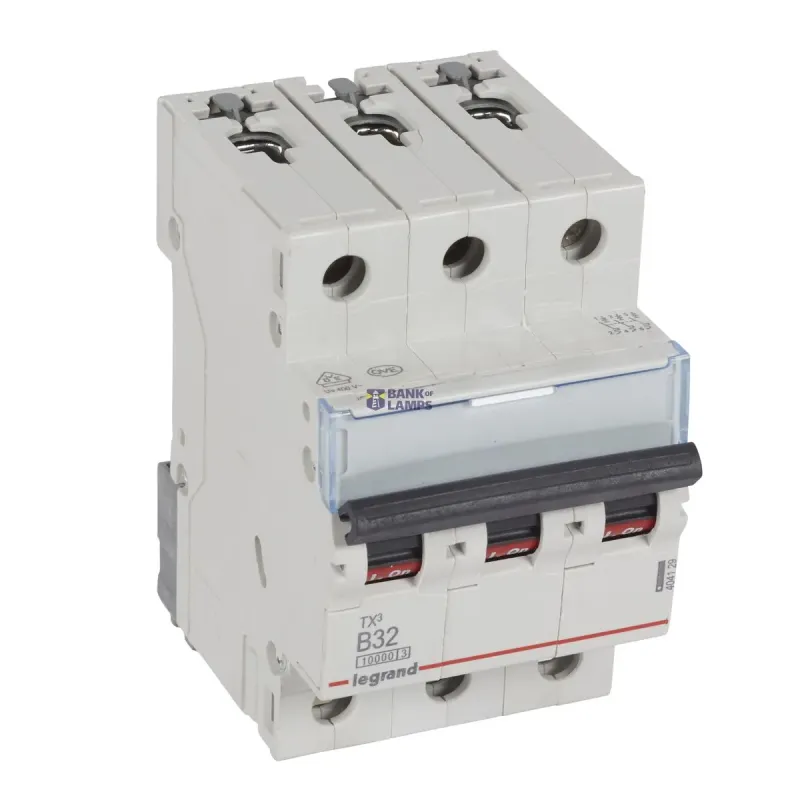 Legrand Miniature Circuit Breaker TX3 32A, 400 V, 3P, 10kA, 60 Hz 404129