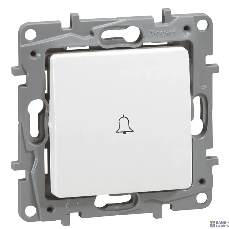 Legrand Push Button 6 A, 2P, 250 V, IP31, 2 Modules, 6 A, 75.8 mm 664715