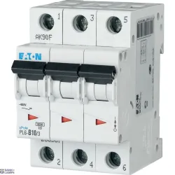 EATON 286599 — PL6-C10/3 Miniature circuit breaker (MCB), 10 A, 3p, characteristic: C