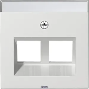 Gira 264027 — Cover with 30° Angled rozete Outlet and Inscription Space for Support Ring Modular Jack System 55 2-Gang, Pure White Matt