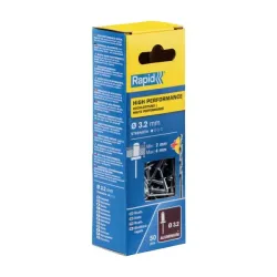Kniedes Al 3,2x8mm, 50 gab. + Drill C, Rapid Kniedes Al 3,2x8mm, 50 gab. + Drill C, Rapid