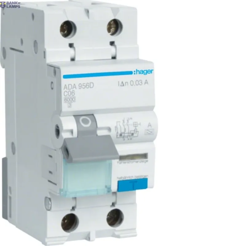 Hager Residual Current Circuit Breaker with Overcurrent ADA956D