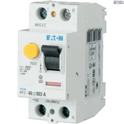 EATON 263602 — PF7-40/2/003-A Residual current circuit breaker (RCCB), 40A, 2 p, 30mA, type A EATON 263602 — PF7-40/2/003-A Residual current circuit breaker (RCCB), 40A, 2 p, 30mA, type A