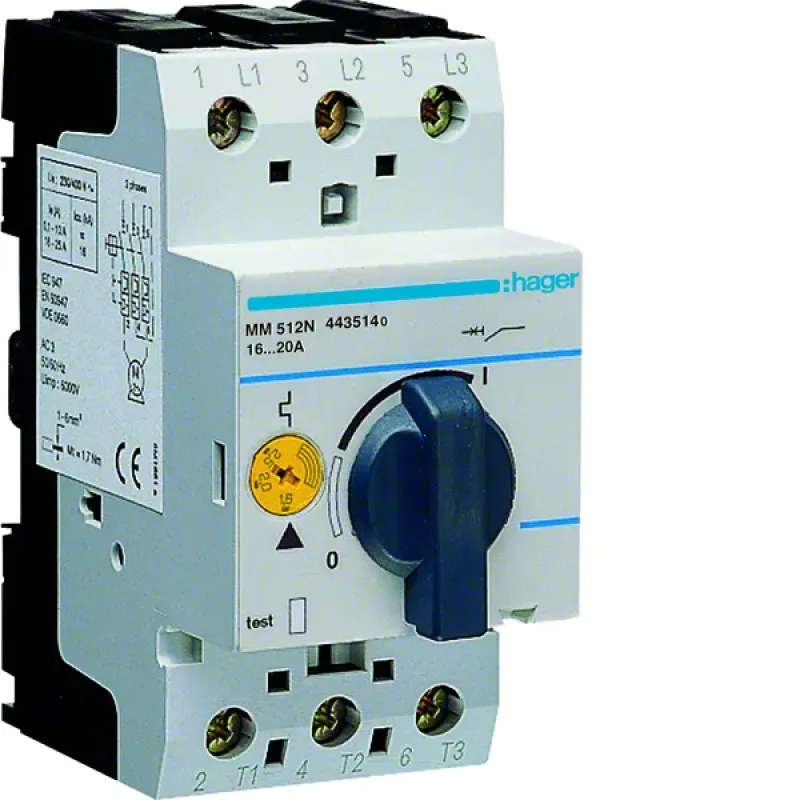Hager Motor Starter 16.0-20.0 A, 2.5M MM512N