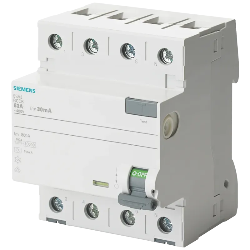 Siemens RCCB, 4-pole, type A, In: 40 A, 100 mA, Un AC: 400 V 5SV3444-6