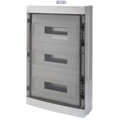 GEWISS GW40108 — Distribution Board With Panels With Window And Extractable Frame, Pre- Arranged For Terminal Block, (18x3) 54m Ip65