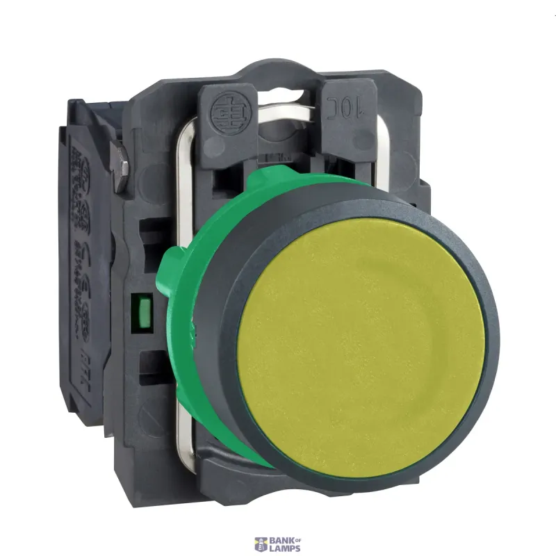 Schneider Electric Push-Button Harmony XB5, 1NO, 22.5mm, IP66, Yellow, Spring XB5AA51