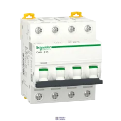 Schneider Electric A9F74404 — automātslēdzis Acti9 iC60, 4P, 4 A, 6 kA, C Curve