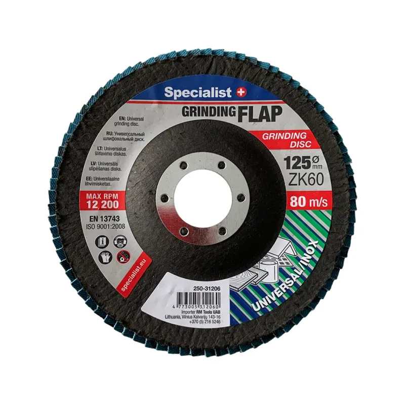 Specialist+ SPECIALIST+ vēdekļveida slīpēšanas disks ZK60, 125 mm 250-31206