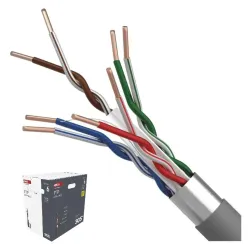 Kabelis F/UTP CAT6 23AWG, ciets, vara, Eca CU