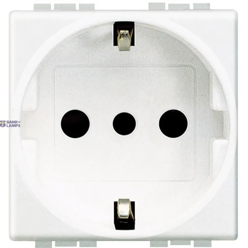 BTicino Socket Outlet 16A, 250V, 10A, 2P+E, 1 Outlet N4140