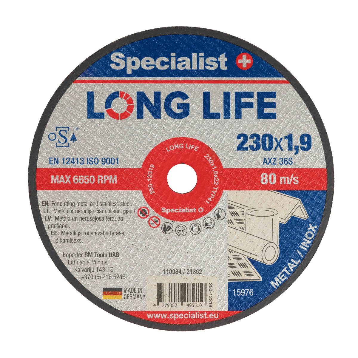 SPECIALIST+ metāla griešanas disks LONG LIFE