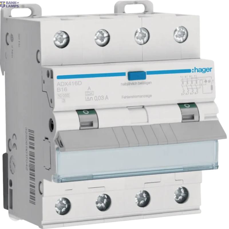 Hager ADX416D — automātslēdzis Residual Current