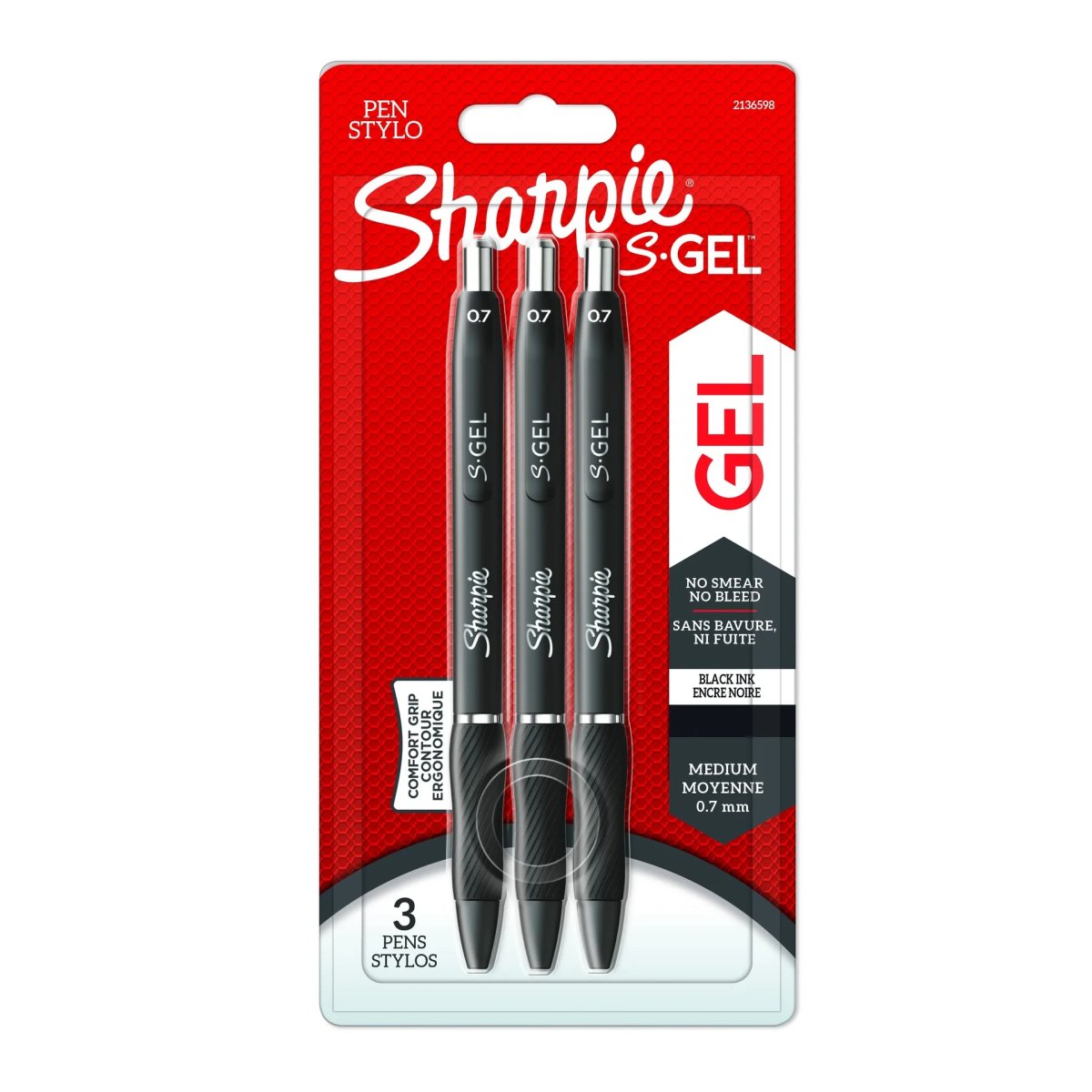 Rakstāmais Sharpie S-GEL, melns, blist., 3