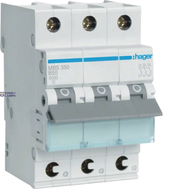 Hager MBS350 — automātslēdzis 3P, 6
