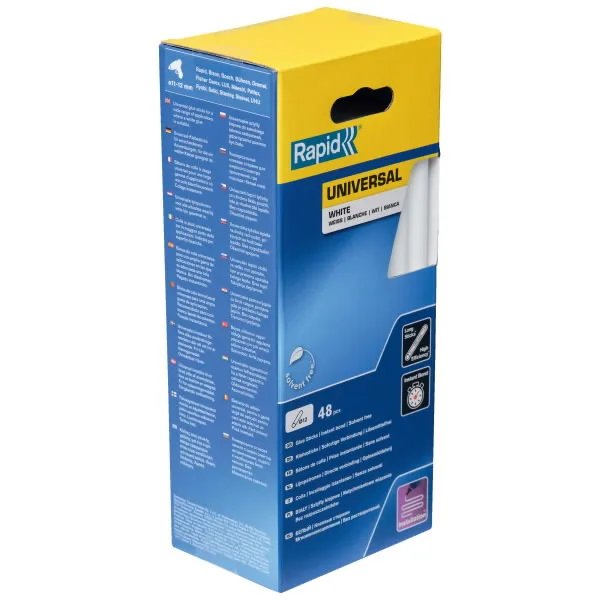 Glue sticks 12x190mm, universal, white, 48pcs