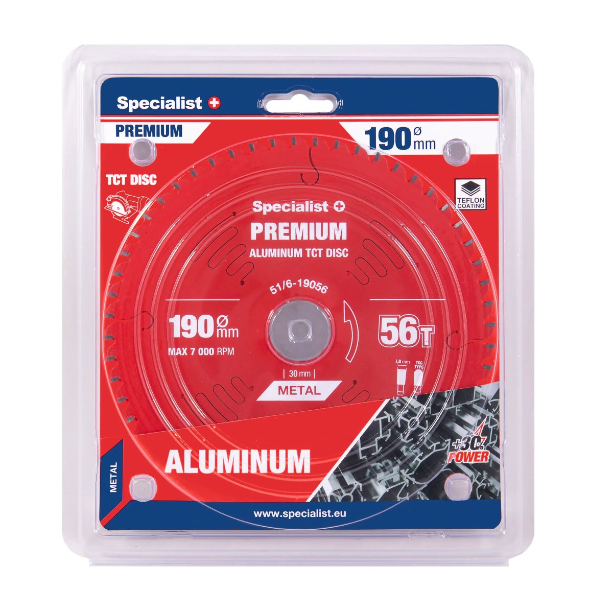 Griešanas disks 190x56Tx30mm, Aluminium PREMIUM, SPECIALIST+