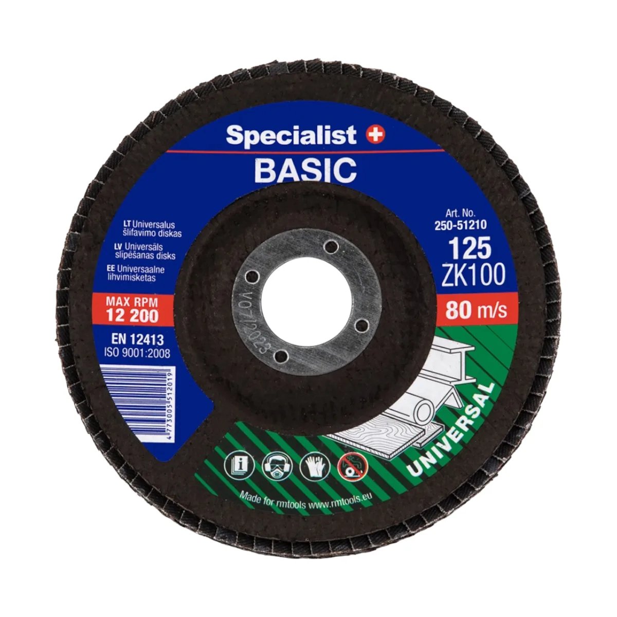 SPECIALIST+ vēdekļveida slīpēšanas disks BASIC ZK100
