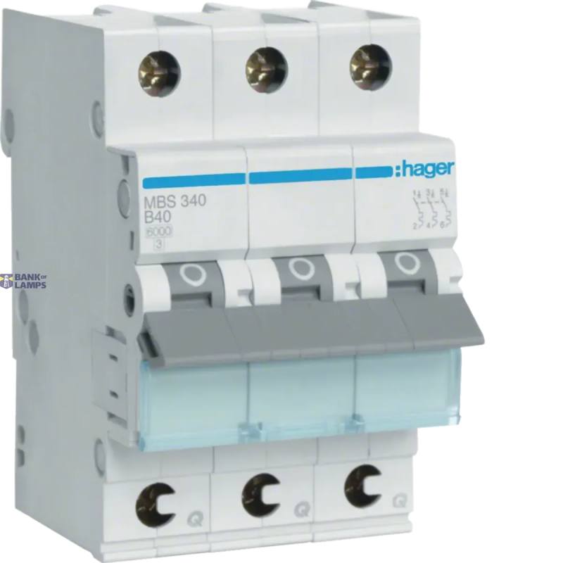 Hager MBS340 — automātslēdzis 3P, 6