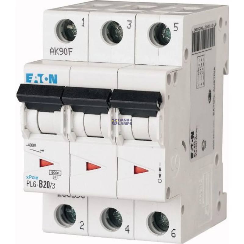 EATON 286590 — PL6-B20/3 automātslēdzis (MCB)