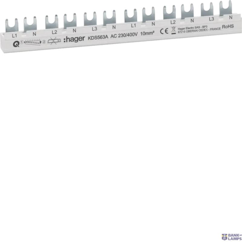 Hager KDS563A — Busbar Comb, 3P+N
