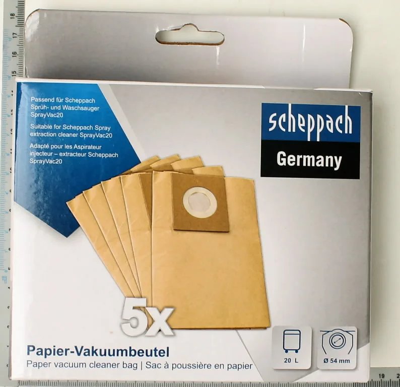 Putekļu sūcēja maisi SprayVac20, Scheppach