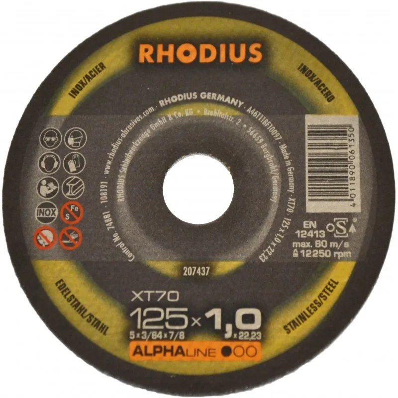 Disks metālam, XT70, 125x1,0x22,23