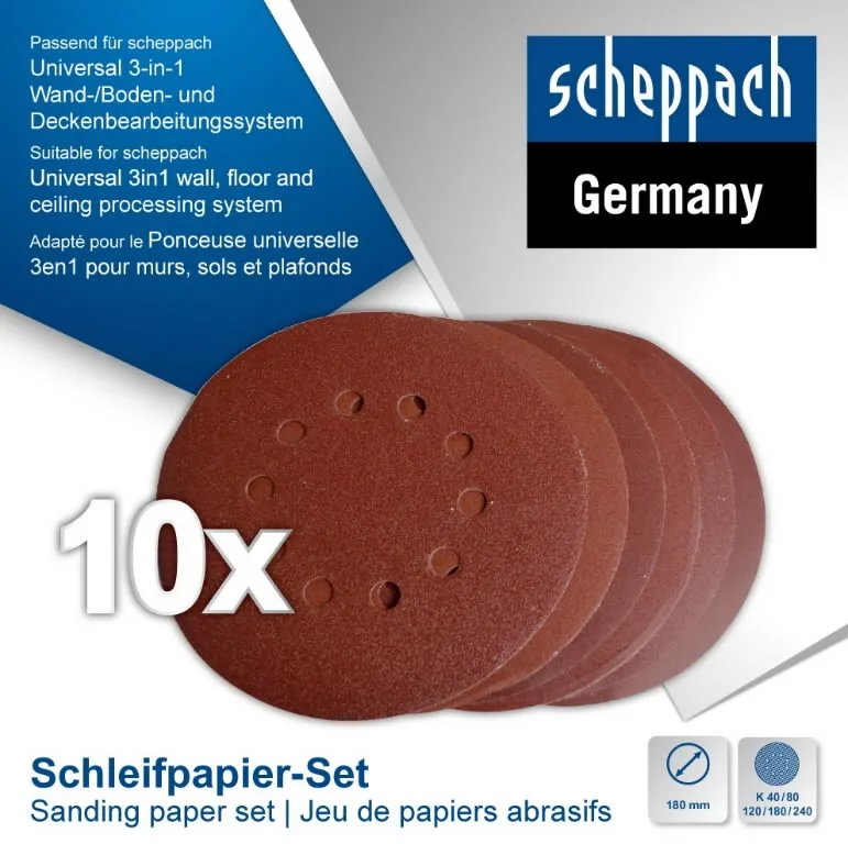 Velcro slīppapīra komplekts CGP1200 Ø180mm P40/80/120/180/24