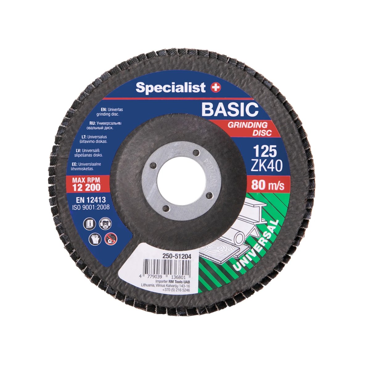 SPECIALIST+ vēdekļveida slīpēšanas disks BASIC ZK40